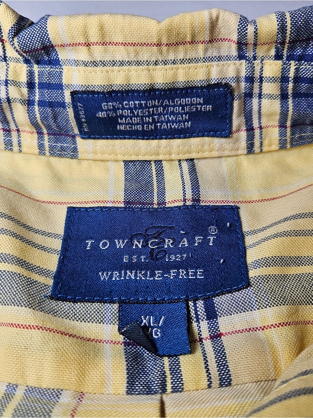 Towncraft Wrinkle Free Mens Plaid Short Sleeve Button Down Shirts XL Lot of 2 - Picture 10 of 15